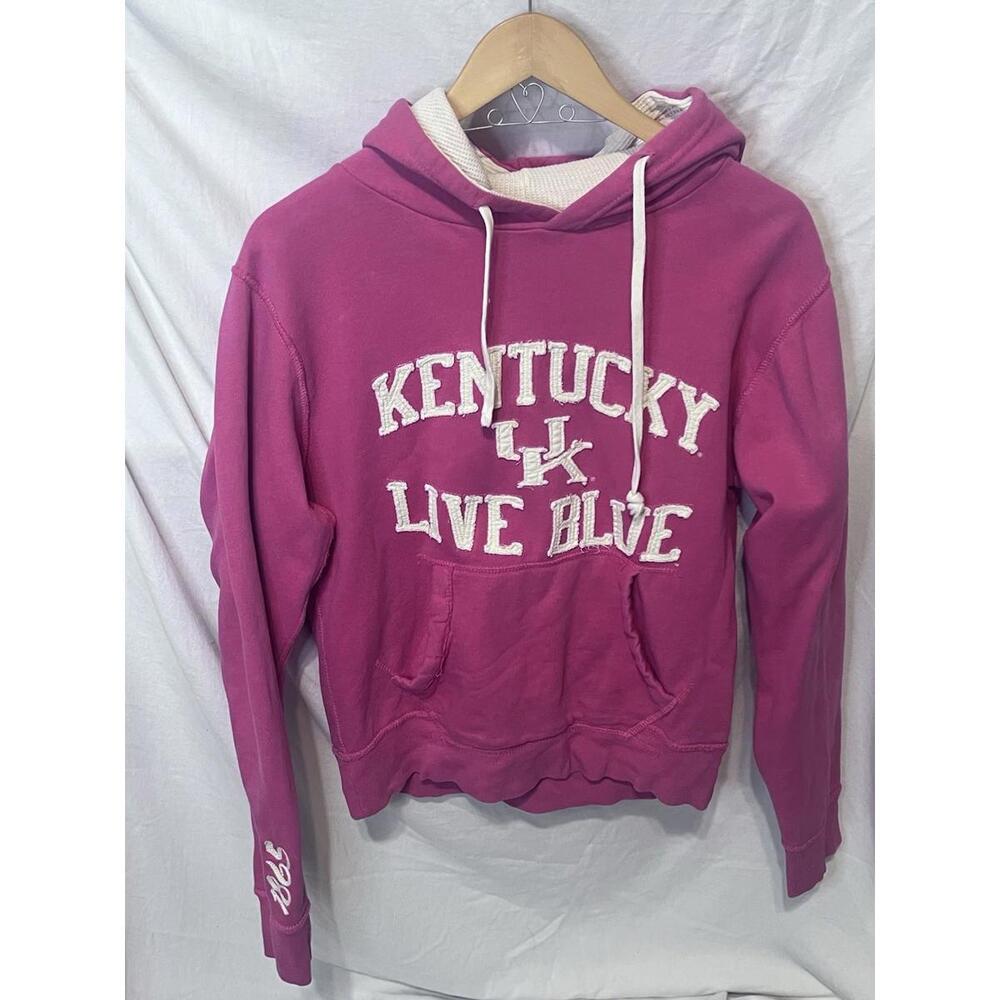 Press Box Women’s  Kentucky Wildcats Embroidered Hoodie Sweatshirt Pink Small EC